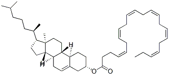 [(3S,8S,9S,10R,13R,14S,17R)-10,13-dimethyl-17-[(2R)-6-methylheptan-2-yl]-2,3,4,7,8,9,11,12,14,15,16,17-dodecahydro-1H-cyclopenta[a]phenanthren-3-yl] (4Z,7Z,10Z,13Z,16Z,19Z)-docosa-4,7,10,13,16,19-hexaenoate Struktur