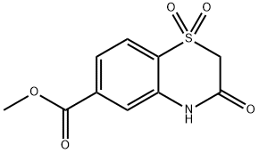 Methyl 3-oxo-3,4-dihydro-2H-1,4-benzothiazine-6-carboxylate 1,1-dioxide Struktur