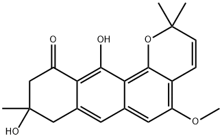 (+)-2,8,9,10-Tetrahydro-9,12-dihydroxy-5-methoxy-2,2,9-trimethyl-11H-anthra[1,2-b]pyran-11-one Struktur