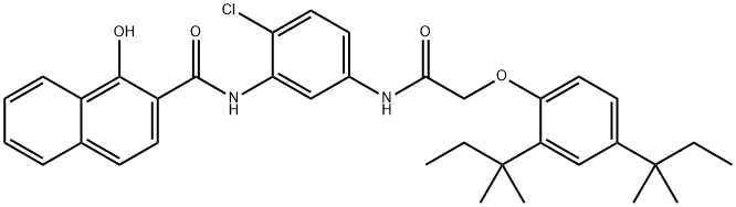 N-[5-[[[2,4-bis(1,1-dimethylpropyl)phenoxy]acetyl]amino]-2-chlorophenyl]-1-hydroxynaphthalene-2-carboxamide Struktur