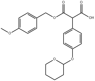 [(4-methoxyphenyl)methyl] hydrogen [4-[(tetrahydro-2H-pyran-2-yl)oxy]phenyl]malonate Struktur