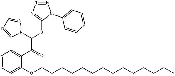 2-[(1-phenyl-1H-tetrazol-5-yl)thio]-o-(tetradecyloxy)-2-(1H-1,2,4-triazol-1-yl)acetophenone Struktur