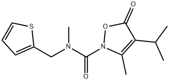 2(5H)-Isoxazolecarboxamide,  N,3-dimethyl-4-(1-methylethyl)-5-oxo-N-(2-thienylmethyl)- Struktur