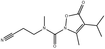 2(5H)-Isoxazolecarboxamide,  N-(2-cyanoethyl)-N,3-dimethyl-4-(1-methylethyl)-5-oxo- Struktur