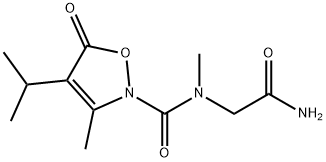 2(5H)-Isoxazolecarboxamide,  N-(2-amino-2-oxoethyl)-N,3-dimethyl-4-(1-methylethyl)-5-oxo- Struktur