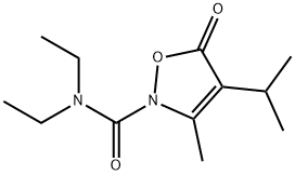 2(5H)-Isoxazolecarboxamide,  N,N-diethyl-3-methyl-4-(1-methylethyl)-5-oxo- Struktur