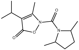 5(2H)-Isoxazolone,  2-[(2,5-dimethyl-1-pyrrolidinyl)carbonyl]-3-methyl-4-(1-methylethyl)- Struktur