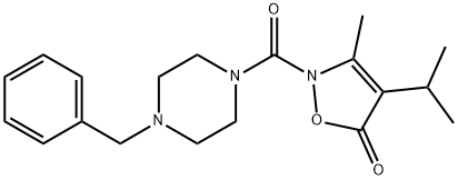 Piperazine,  1-[[3-methyl-4-(1-methylethyl)-5-oxo-2(5H)-isoxazolyl]carbonyl]-4-(phenylmethyl)-  (9CI) Struktur