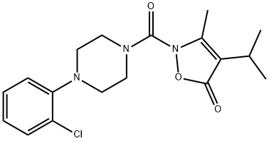 Piperazine,  1-(2-chlorophenyl)-4-[[3-methyl-4-(1-methylethyl)-5-oxo-2(5H)-isoxazolyl]carbonyl]-  (9CI) Struktur