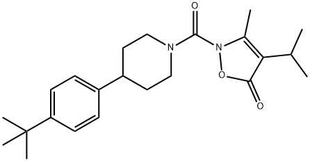 Piperidine,  4-[4-(1,1-dimethylethyl)phenyl]-1-[[3-methyl-4-(1-methylethyl)-5-oxo-2(5H)-isoxazolyl]carbonyl]-  (9CI) Struktur