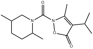 Piperidine,  2,5-dimethyl-1-[[3-methyl-4-(1-methylethyl)-5-oxo-2(5H)-isoxazolyl]carbonyl]-  (9CI) Struktur