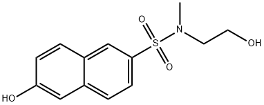 6-hydroxy-N-(2-hydroxyethyl)-N-methylnaphthalene-2-sulphonamide Struktur