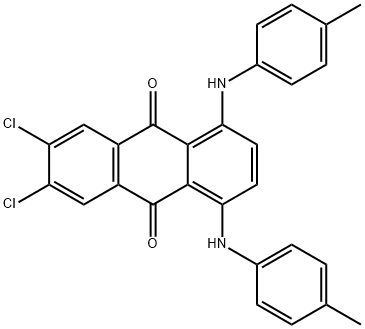 6,7-dichloro-1,4-bis[(4-methylphenyl)amino]anthraquinone Struktur