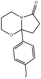 8a-(4-Fluorophenyl)-3,4,8,8a-tetrahydro-2H-pyrrolo[2,1-b][1,3]oxazin-6(7H)-one Struktur