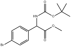 (4-Bromophenyl)-tert-butoxycarbonylaminoacetic acid methyl ester Struktur