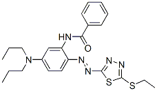 N-[5-(Dipropylamino)-2-[[5-(ethylthio)-1,3,4-thiadiazol-2-yl]azo]phenyl]benzamide Struktur