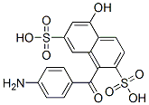 4-aminobenzoyl-5-hydroxynaphthalene-2,7-disulphonic acid  Struktur