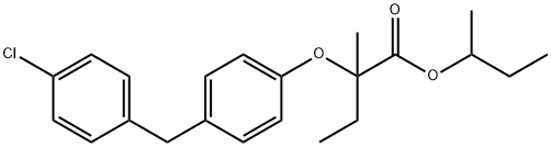 butan-2-yl 2-[4-[(4-chlorophenyl)methyl]phenoxy]-2-methyl-butanoate Struktur