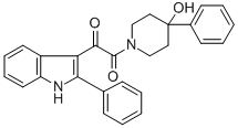 1-(Oxo(2-phenyl-1H-indol-3-yl)acetyl)-4-phenyl-4-piperidinol Struktur