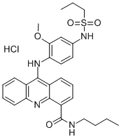 4-Acridinecarboxamide, N-butyl-9-(4-(propylsulfonamido)-2-methoxyanili no)-, monohydrochloride Struktur