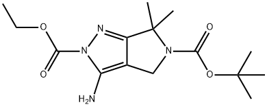 Pyrrolo[3,4-c]pyrazole-2,5(4H,6H)-dicarboxylic acid ,3-amino-6,6-dimethyl-,5-(1,1-dimethylethyl)2-ethyl ester Struktur