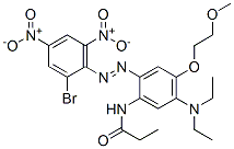 N-[2-[(2-Bromo-4,6-dinitrophenyl)azo]-5-(diethylamino)-4-(2-methoxyethoxy)phenyl]propanamide Struktur