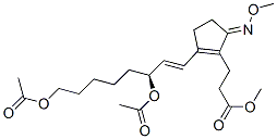 2-[(1E,3S)-3,8-Bis(acetyloxy)-1-octenyl]-5-(methoxyimino)-1-cyclopentene-1-propanoic acid methyl ester Struktur