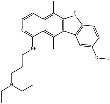 N,N-diethyl-N'-(9-methoxy-5,11-dimethyl-6H-pyrido[4,3-b]carbazol-1-yl)propane-1,3-diamine Struktur