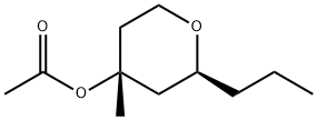 2H-Pyran-4-ol,tetrahydro-4-methyl-2-propyl-,acetate,(2S,4R)-(9CI) Struktur