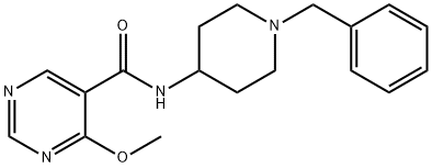 N-(1-Benzyl-4-piperidyl)-4-methoxy-5-pyrimidinecarboxamide Struktur