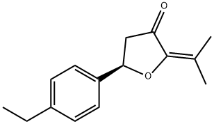 3(2H)-Furanone,5-(4-ethylphenyl)dihydro-2-(1-methylethylidene)-,(5R)-(9CI) Struktur