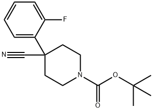 1-BOC-4-CYANO-4-(2-FLUOROPHENYL)-PIPERIDINE Struktur