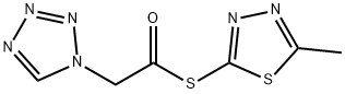 2-(1H-Tetrazol-1-yl)thioacetic acid S-(5-methyl-1,3,4-thiadiazol-2-yl) ester Struktur