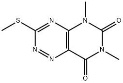 Pyrimido[4,5-e]-1,2,4-triazine-6,8(5H,7H)-dione, 5,7-dimethyl-3-(methy lthio)- Struktur