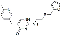 2-[[2-[(2-furylmethyl)thio]ethyl]amino]-5-[(6-methyl-3-pyridyl)methyl]-1H-pyrimidin-4-one Struktur