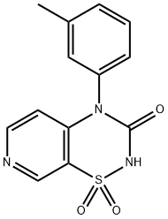 4-(3-Methylphenyl)-2H-pyrido[4,3-e]-1,2,4-thiadiazin-3(4H)-one 1,1-Dioxide Struktur