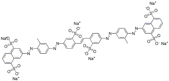 3,3'-[1,2-Ethenediylbis[(3-sulfo-4,1-phenylene)azo(2-methyl-4,1-phenylene)azo]]bis(1,5-naphthalenedisulfonic acid)hexasodium salt Struktur