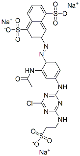 trisodium 3-[[2-(acetylamino)-4-[[4-chloro-6-[(2-sulphonatoethyl)amino]-1,3,5-triazin-2-yl]amino]phenyl]azo]naphthalene-1,5-disulphonate Struktur