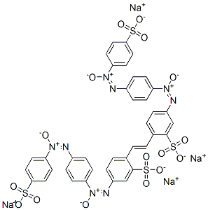 5-[[4-[(4-Sulfophenyl)-ONN-azoxy]phenyl]-ONN-azoxy]-2-[2-[2-sulfo-4-[[4-[(4-sulfophenyl)-ONN-azoxy]phenyl]-ONN-azoxy]phenyl]ethenyl]benzenesulfonic acid tetrasodium salt Struktur