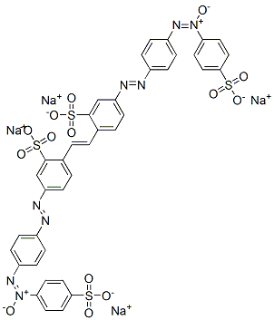 5-[[4-[(4-Sulfophenyl)-ONN-azoxy]phenyl]azo]-2-[2-[2-sulfo-4-[[4-[(4-sulfophenyl)-ONN-azoxy]phenyl]azo]phenyl]ethenyl]benzenesulfonic acid tetrasodium salt Struktur