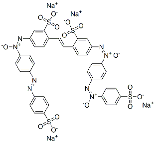 5-[[4-[(4-Sulfophenyl)azo]phenyl]-ONN-azoxy]-2-[2-[2-sulfo-4-[[4-[(4-sulfophenyl)-ONN-azoxy]phenyl]-ONN-azoxy]phenyl]ethenyl]benzenesulfonic acid tetrasodium salt Struktur