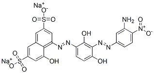 2,7-Naphthalenedisulfonic acid, 4-[[3-[(3-amino-4-nitrophenyl) azo]-2,4-dihydroxyphenyl]azo]-5-hydroxy-, disodium salt Struktur