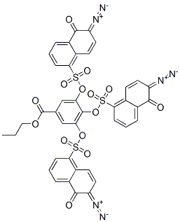 propyl 3,4,5-tris[[(6-diazo-5,6-dihydro-5-oxo-1-naphthyl)sulphonyl]oxy]benzoate Struktur