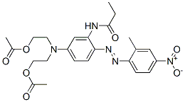 N-[5-[Bis[2-(acetyloxy)ethyl]amino]-2-[(2-methyl-4-nitrophenyl)azo]phenyl]propanamide Struktur