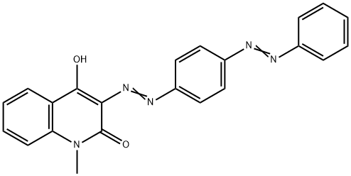 4-hydroxy-1-methyl-3-[[4-(phenylazo)phenyl]azo]-2-quinolone Struktur