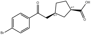 CIS-3-[2-(4-BROMOPHENYL)-2-OXOETHYL]CYCLOPENTANE-1-CARBOXYLIC ACID Struktur