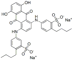 disodium 3,3'-[(9,10-dihydro-5,8-dihydroxy-9,10-dioxo-1,4-anthrylene)diimino]bis[6-butylbenzenesulphonate] Struktur