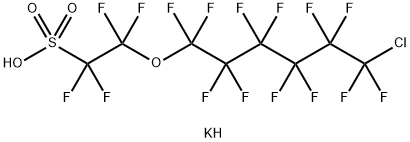 2-[(6-chloro-1,1,2,2,3,3,4,4,5,5,6,6-dodecafluorohexyl)oxyl]-1,1,2,2-tetrafluoroethanesulfonic acid,potassium salt Structure