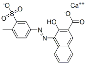 2-Naphthalenecarboxylic acid, 3-hydroxy-4-(4-methyl-3-sulfophenyl)azo-, calcium salt Struktur