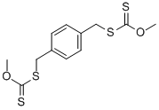 [1,4-Phenylenebis(methylenethio)]bis(thioformic acid O-methyl) ester Struktur